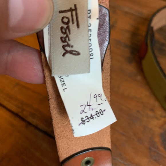Fossil belt leather patchwork mixed colors - Picture 5 of 7